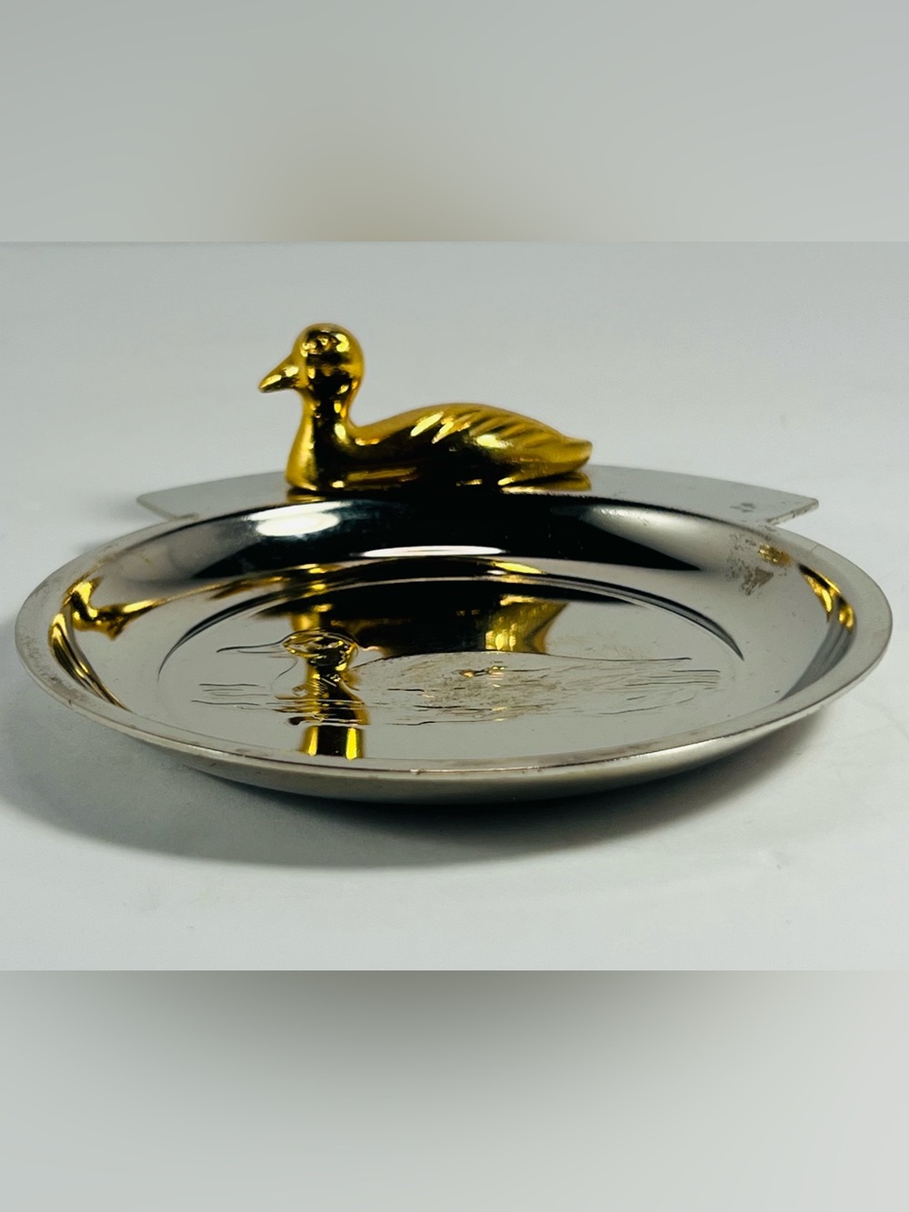 Vintage Brass Mallard Duck Trinket Dish Change Tray‎ Key Holder Rustic Decor
